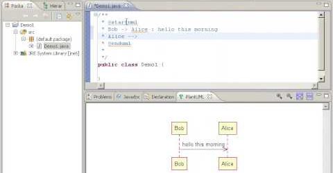 Demonstration of PlantUML in Eclipse